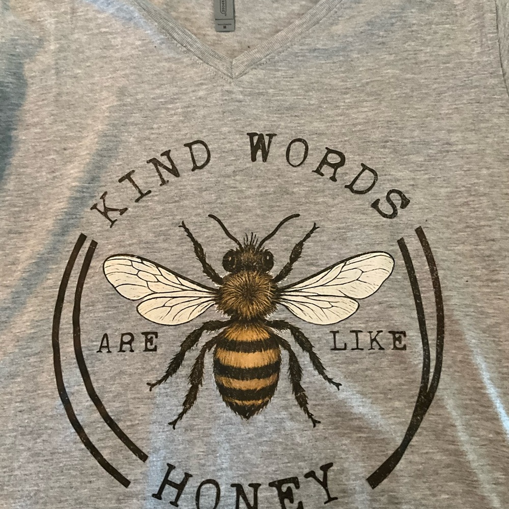 Kind Words Are Like Honey Bee Graphic Tee - Gray handmade - Picture 3 of 3